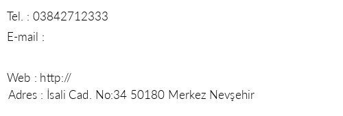 Tribal Cave Hotel telefon numaralar, faks, e-mail, posta adresi ve iletiim bilgileri