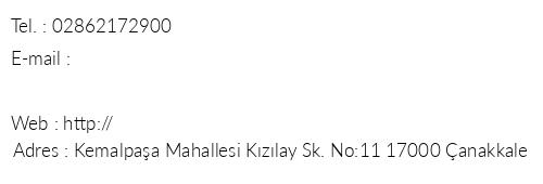 Troia Anzac Hotel telefon numaralar, faks, e-mail, posta adresi ve iletiim bilgileri