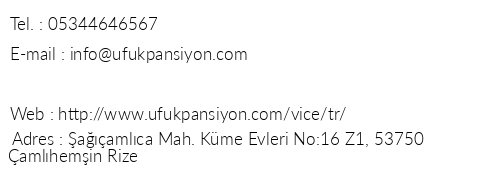 Ufuk Pansiyon Vice telefon numaralar, faks, e-mail, posta adresi ve iletiim bilgileri