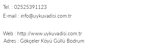 Uyku Vadisi Otel telefon numaralar, faks, e-mail, posta adresi ve iletiim bilgileri