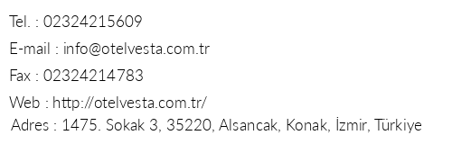 Otel Vesta Liman telefon numaralar, faks, e-mail, posta adresi ve iletiim bilgileri