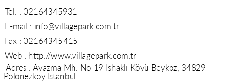 Village Park Resort & Spa telefon numaralar, faks, e-mail, posta adresi ve iletiim bilgileri