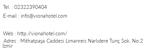 Viona Hotel telefon numaralar, faks, e-mail, posta adresi ve iletiim bilgileri