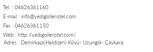 Yedigller Otel telefon numaralar, faks, e-mail, posta adresi ve iletiim bilgileri