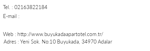 Yeni Apart Bykada telefon numaralar, faks, e-mail, posta adresi ve iletiim bilgileri