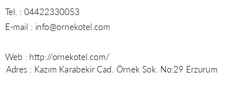 Yeni rnek Otel telefon numaralar, faks, e-mail, posta adresi ve iletiim bilgileri