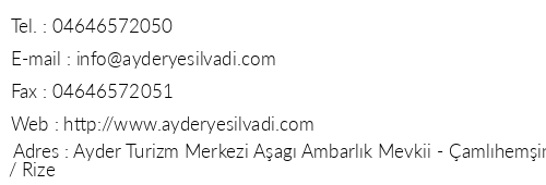 Yeil Vadi Oteli telefon numaralar, faks, e-mail, posta adresi ve iletiim bilgileri