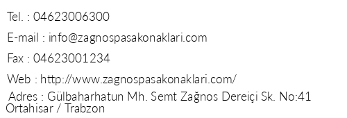 Zanos Paa Konaklar telefon numaralar, faks, e-mail, posta adresi ve iletiim bilgileri